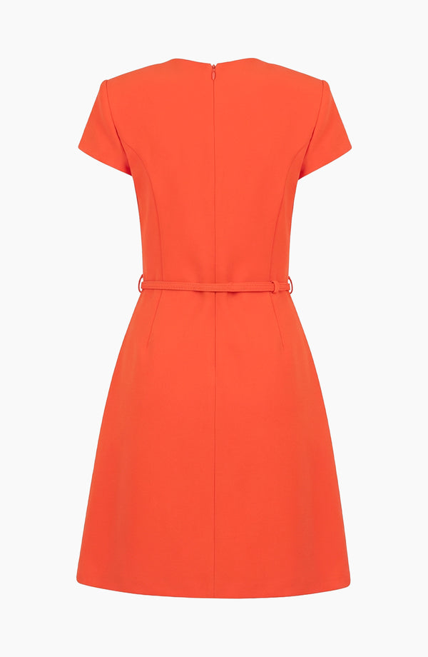 Vestido naranja manga corta