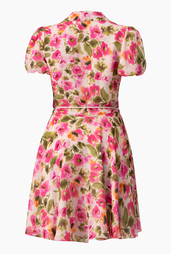 Vestido corto camisero con cinta