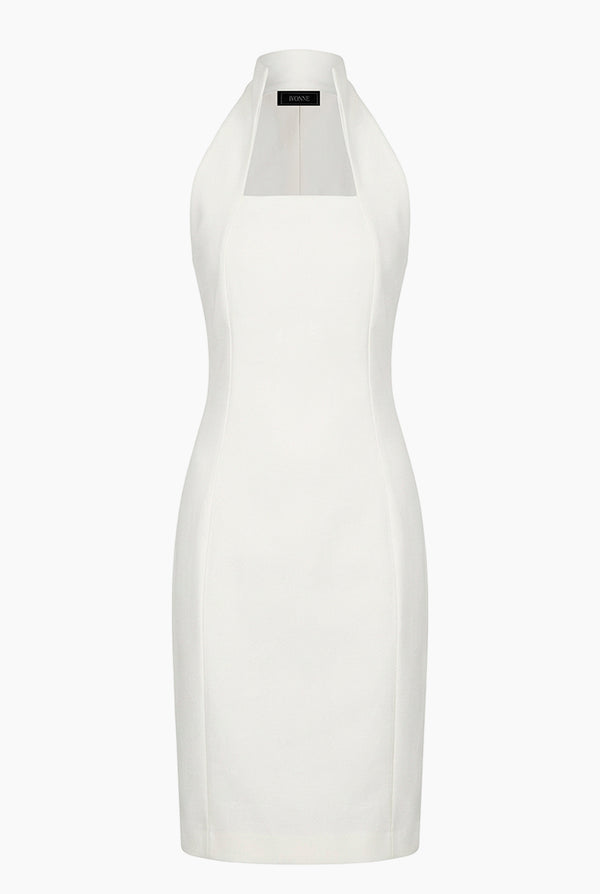 Vestido corto de cuello alto