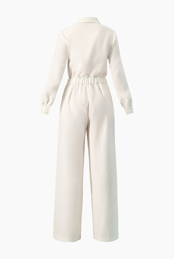 Jumpsuit liso de manga larga