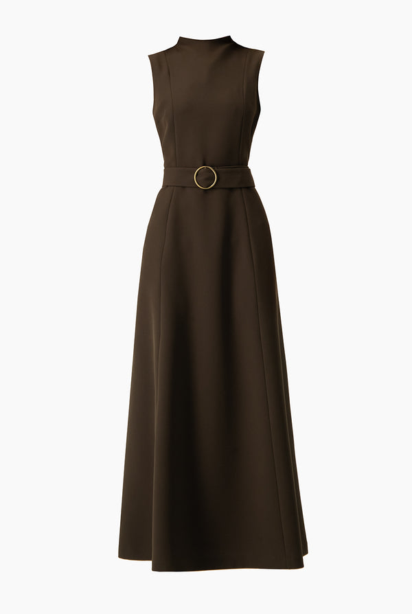 Vestido olivo largo sin mangas