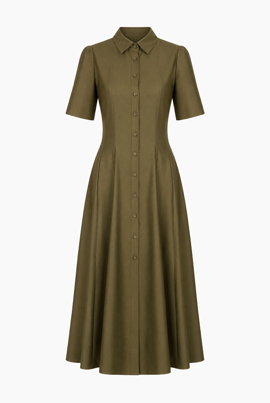 Vestido camisero midi liso