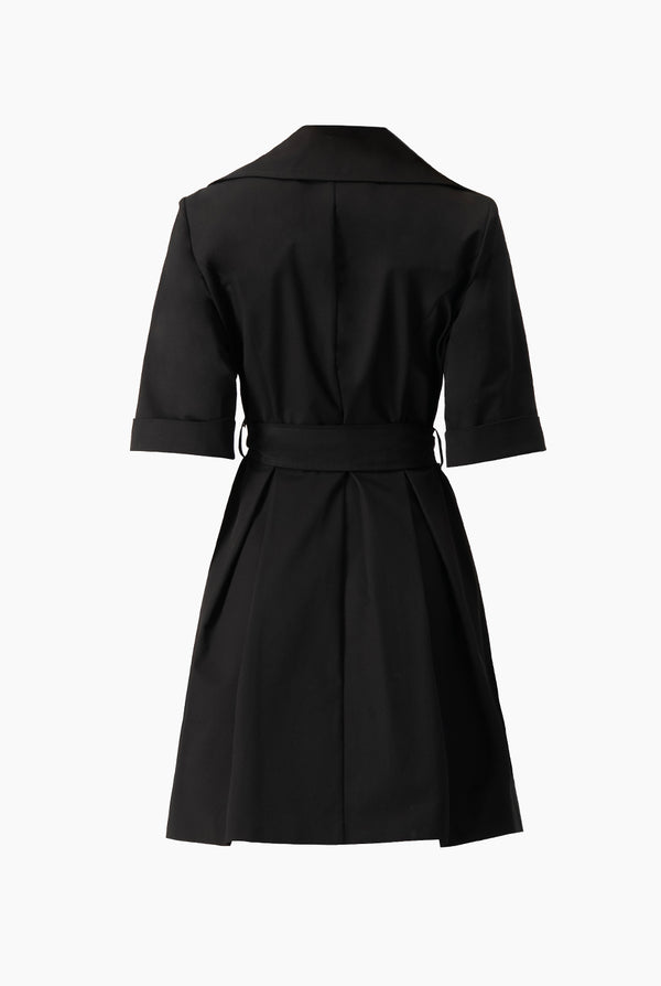 Vestido corto cruzado negro