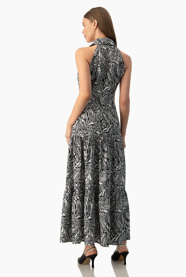 Vestido maxi escote en V
