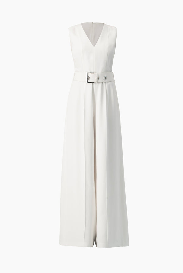 Jumpsuit blanco sin mangas