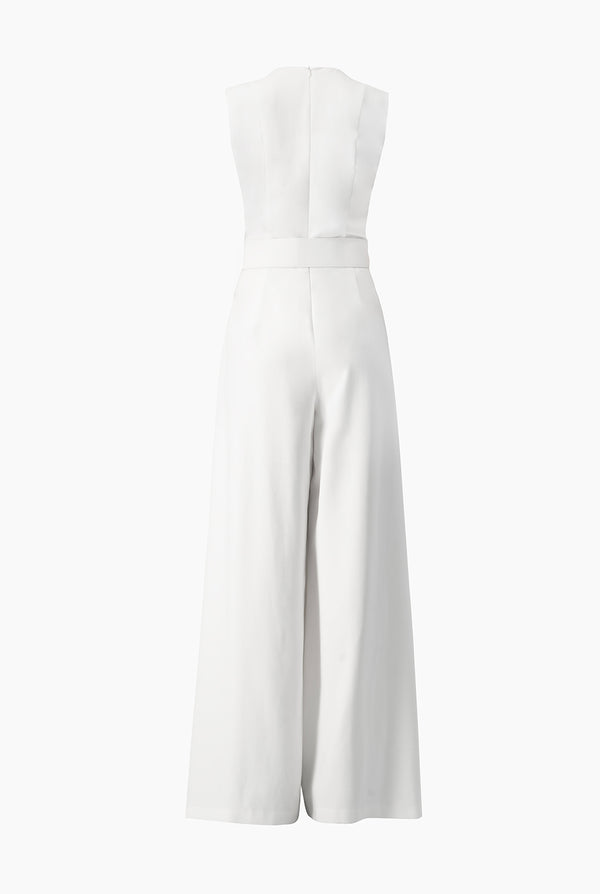 Jumpsuit blanco sin mangas