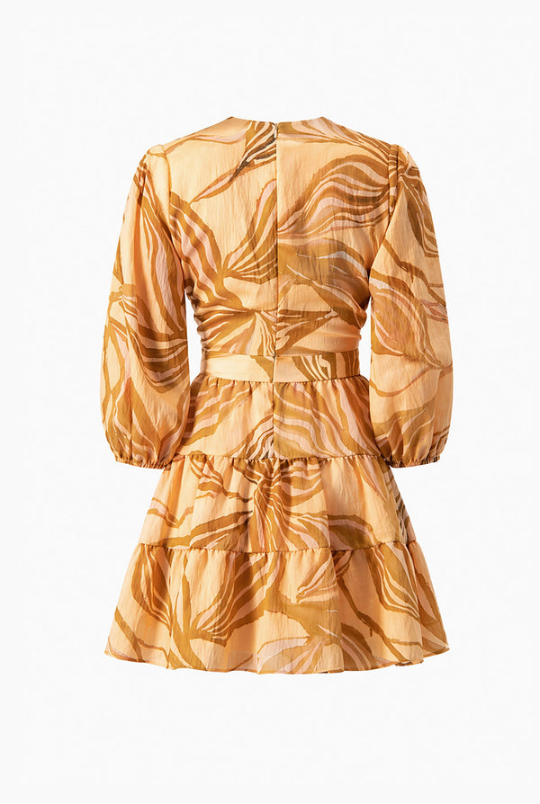 Vestido corto de manga abullonada