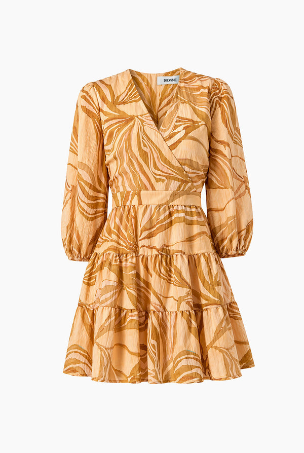 Vestido corto de manga abullonada