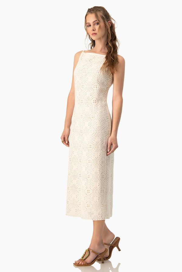 Vestido midi sin mangas tejido