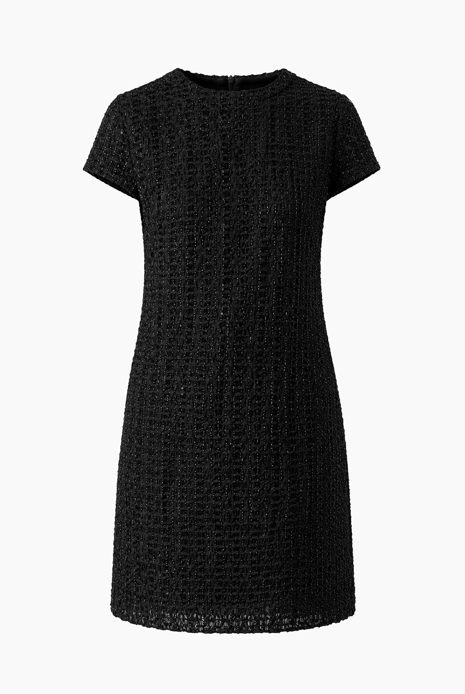 Vestido Ivonne corto negro con detalle de chaquira