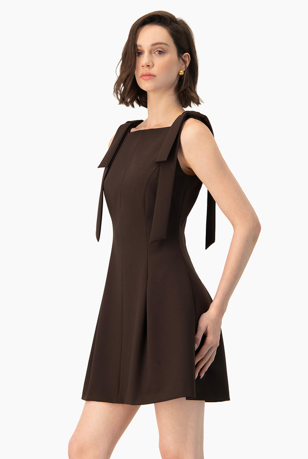 Vestido Ivonne corto cafe