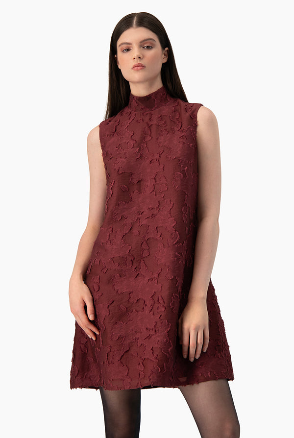 Vestido Ivonne corto color vino