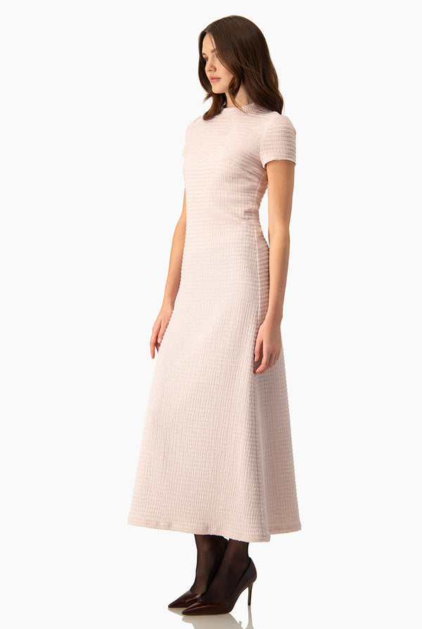 Vestido Ivonne rosa manga corta