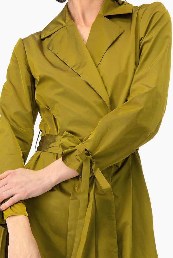 Vestido Ivonne midi verde con cinta