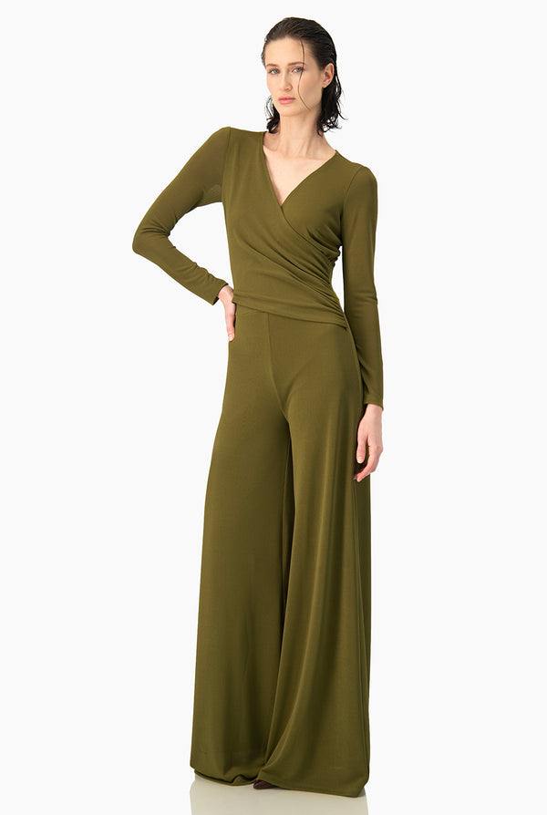 Jumpsuit Ivonne verde escote V