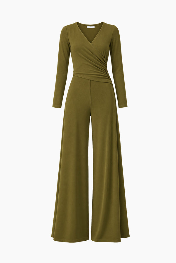 Jumpsuit Ivonne verde escote V