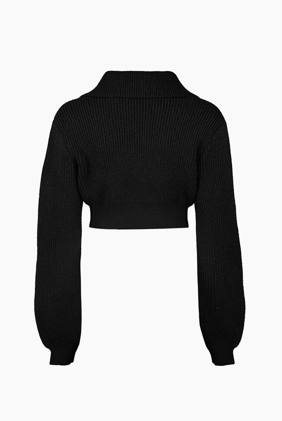 Cárdigan negro con cierre frontal y mangas largas