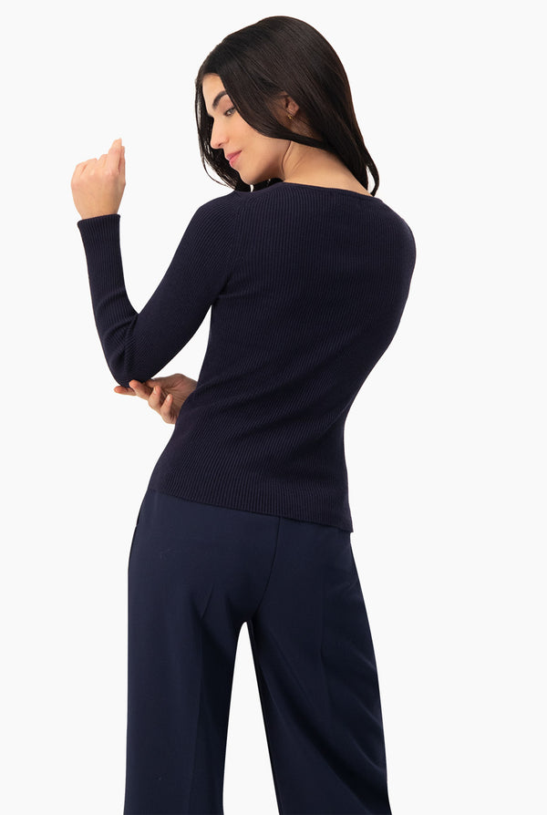 Suéter Basic Canalé