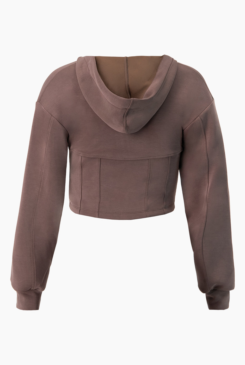 Set de sudadera corta y pantalón largo café con capucha