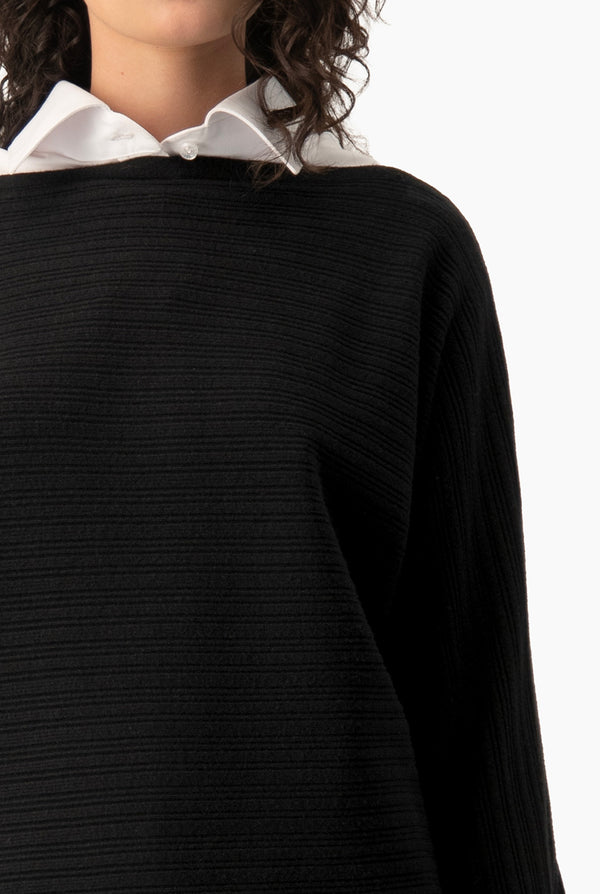 Pullover Black Ribbed