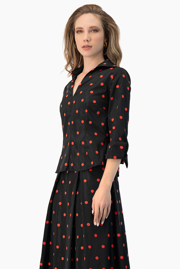 Camisa manga larga y escote en V