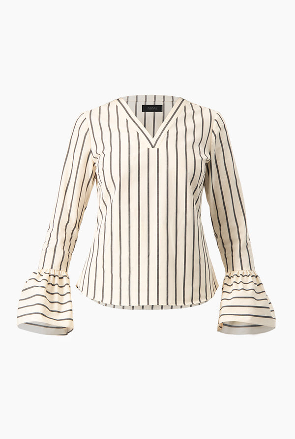 Camisa rayada de escote en V