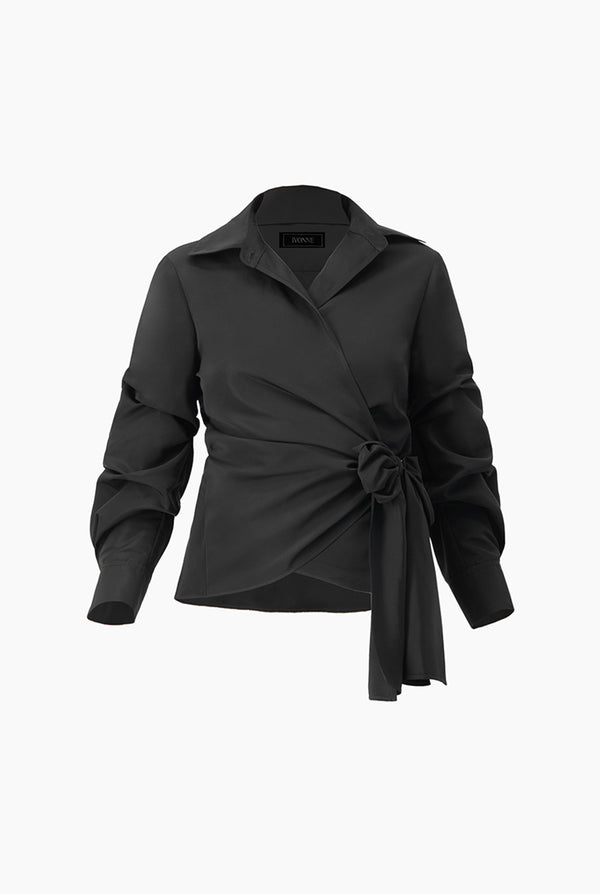 Camisa cruzada de manga larga