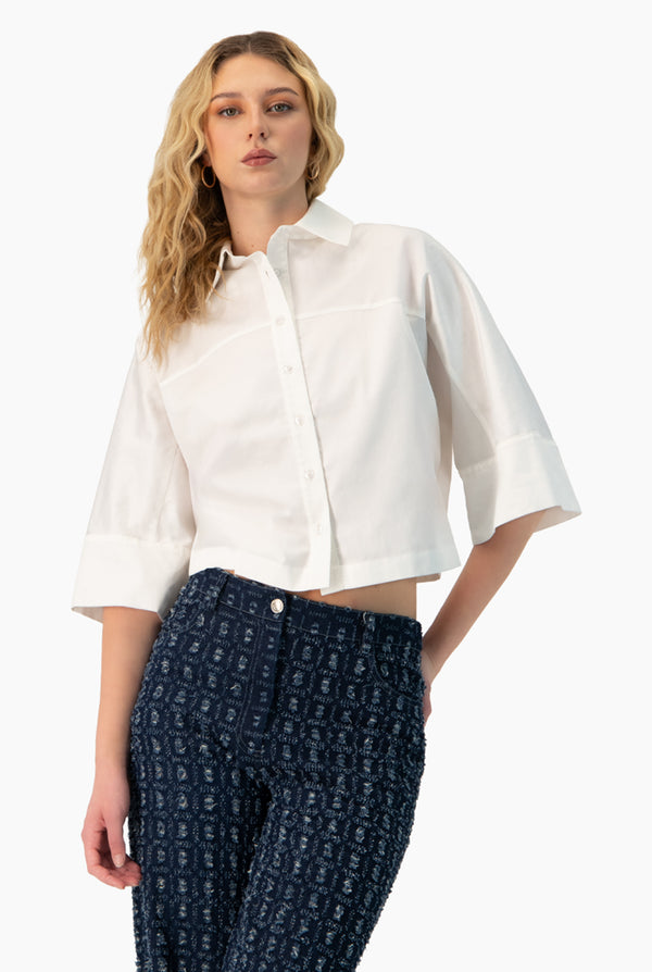 Camisa recta de manga corta