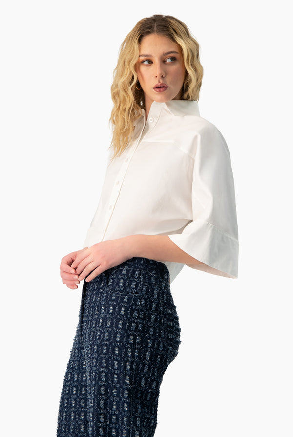 Camisa recta de manga corta