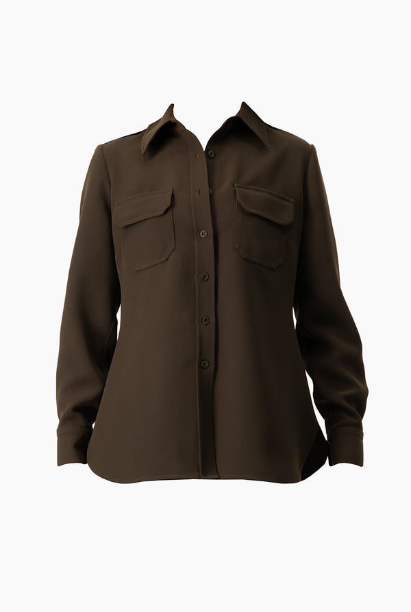 Camisa clasica olivo