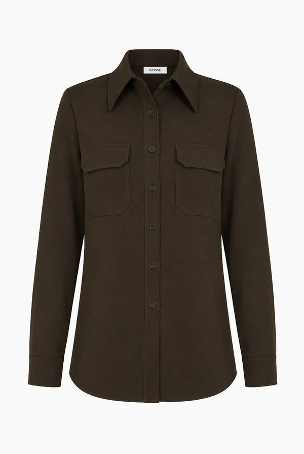 Camisa clasica olivo