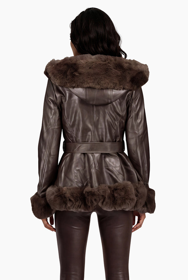 Chamarra Espresso Pleather