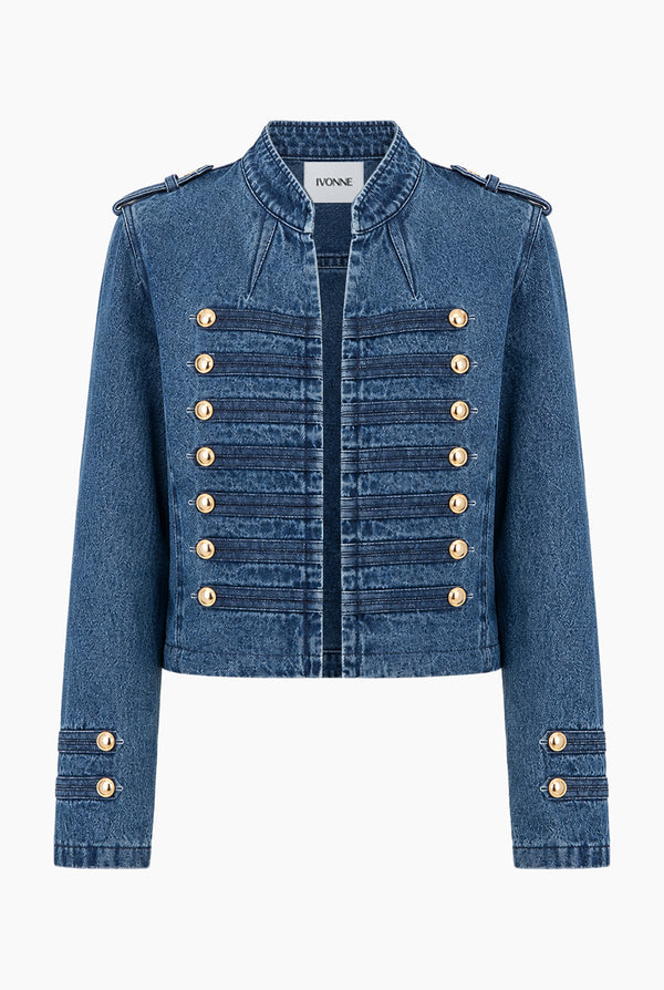 Chamarra Botonadura Denim