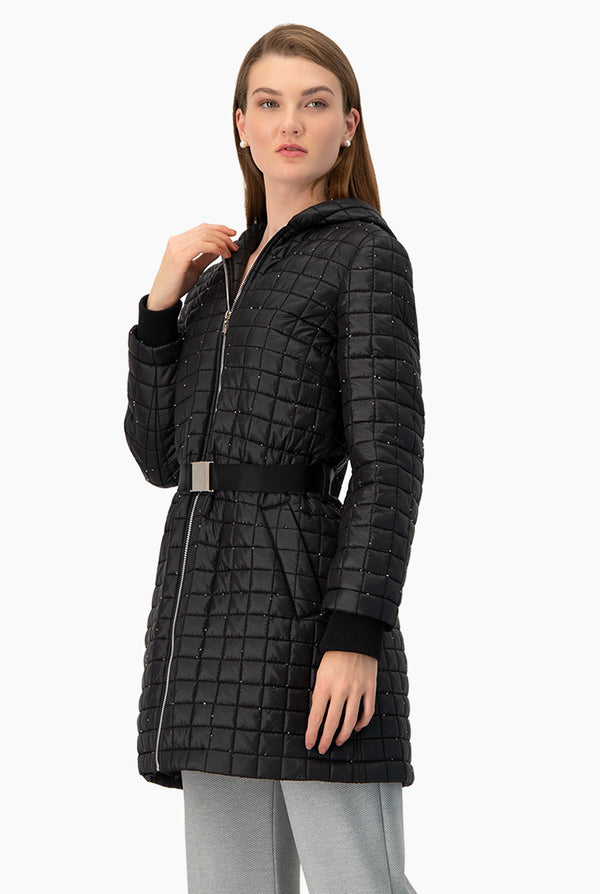 Chamarra larga acolchonada