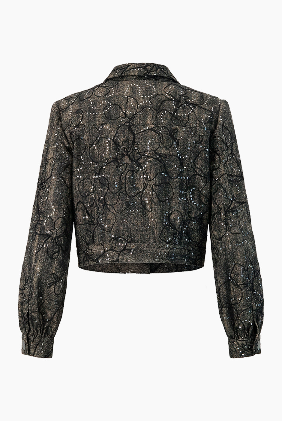 Chamarra Biker Negra con bolsillos y brillo