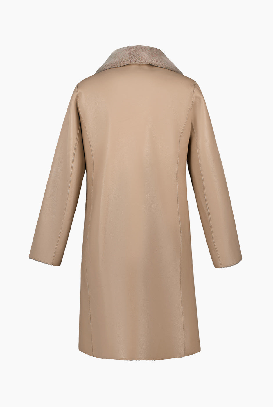 Abrigo Maxi Reversible Khaki con Bolsillos y Botones