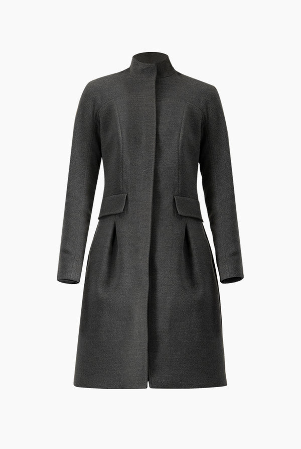 Abrigo largo con cierre frontal