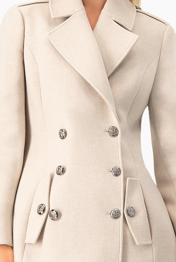 Abrigo liso largo cruzado