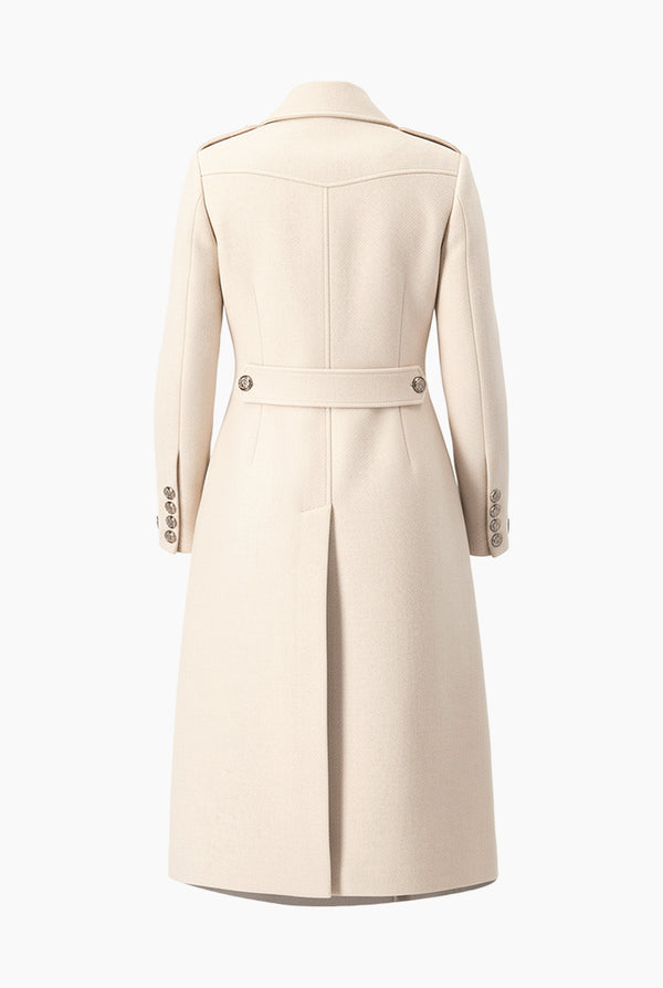 Abrigo liso largo cruzado