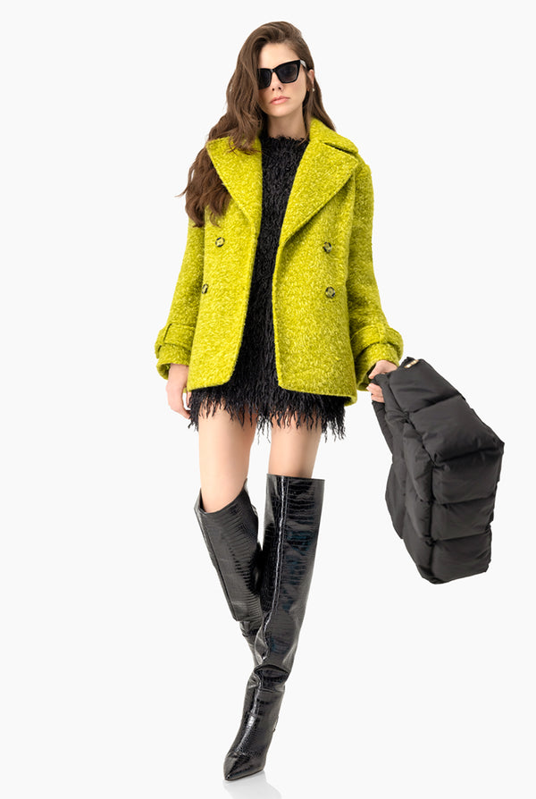 Abrigo liso de maxi solapa