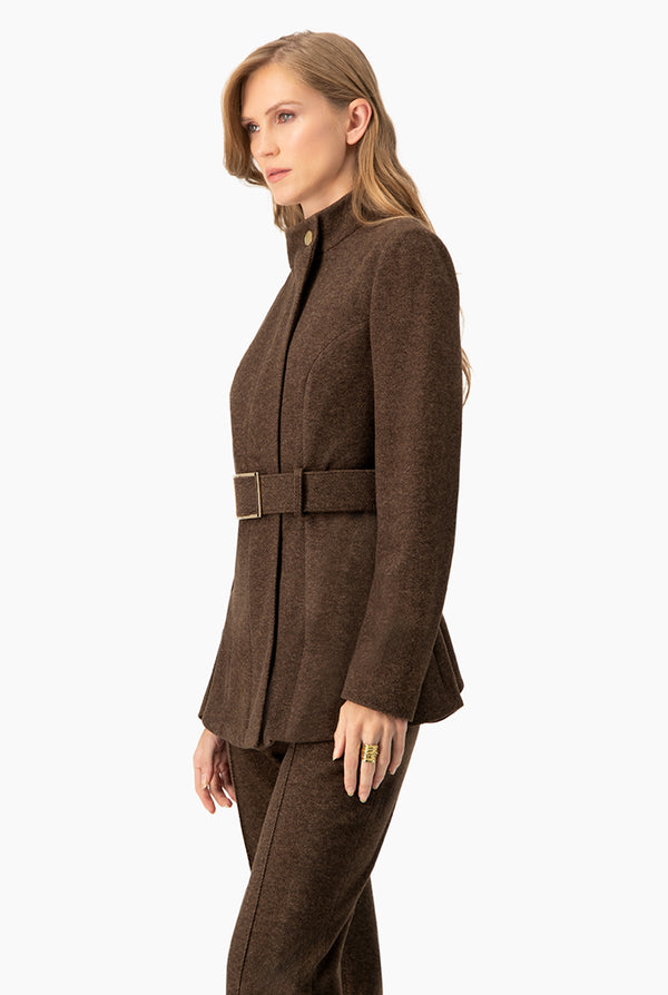 Abrigo cafe con cinturon