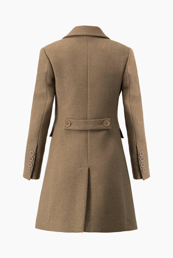 Abrigo largo liso con bolsillos
