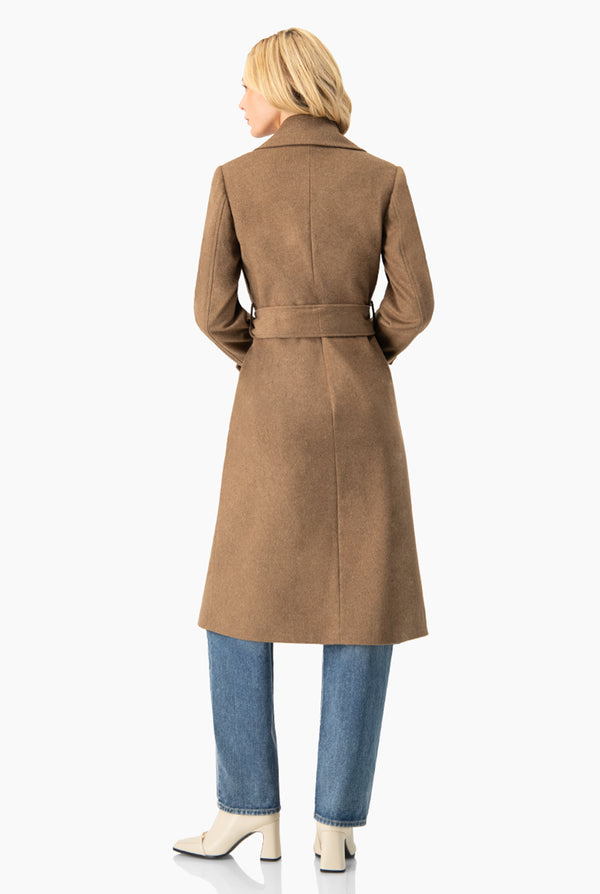 Abrigo largo cafe con cinta