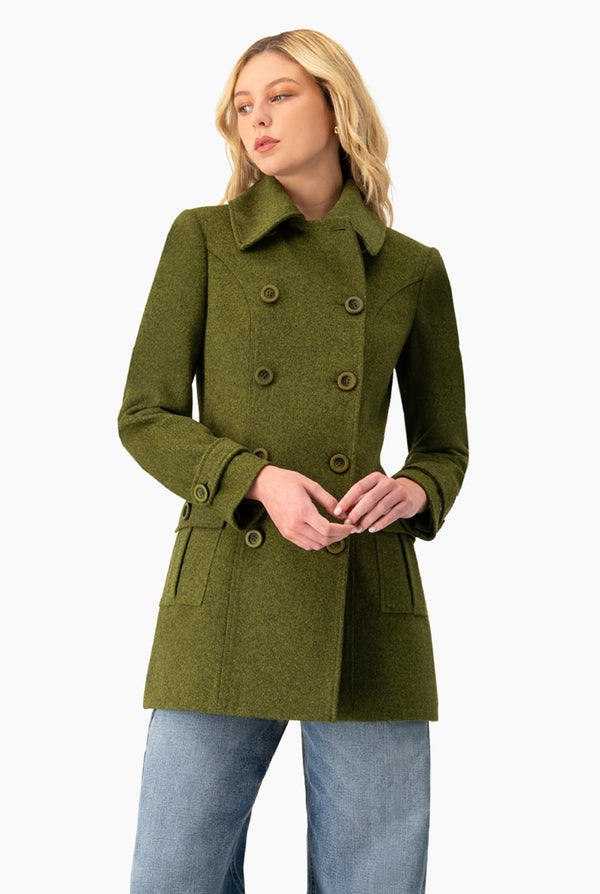 Abrigo cruzado con bolsillos