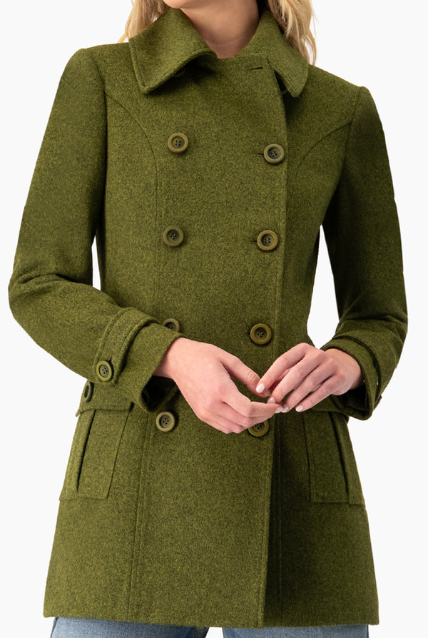 Abrigo cruzado con bolsillos