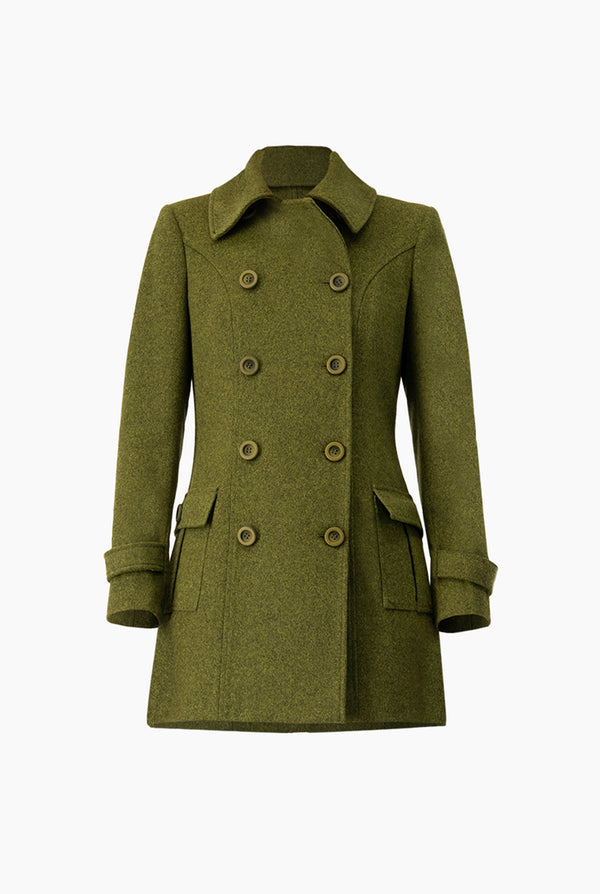 Abrigo cruzado con bolsillos