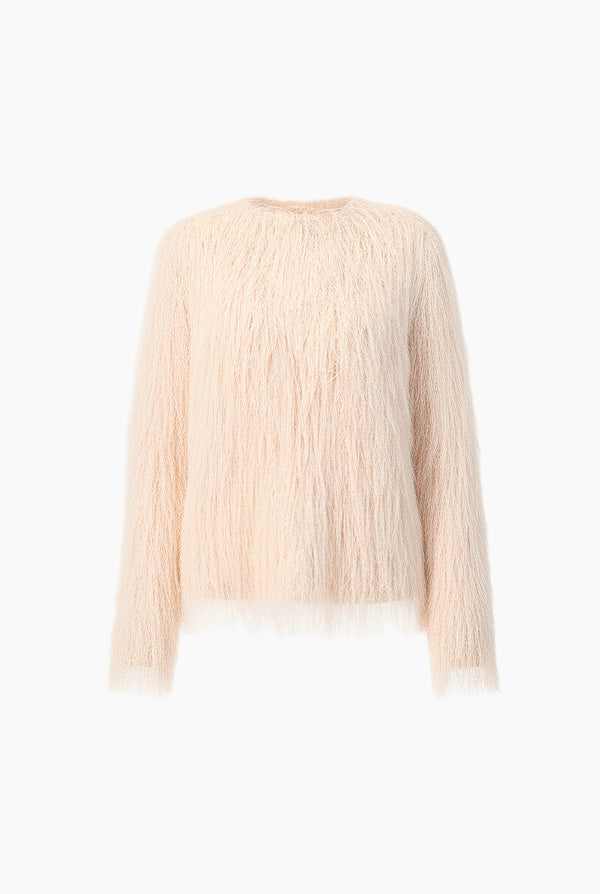 Abrigo de flecos con broches