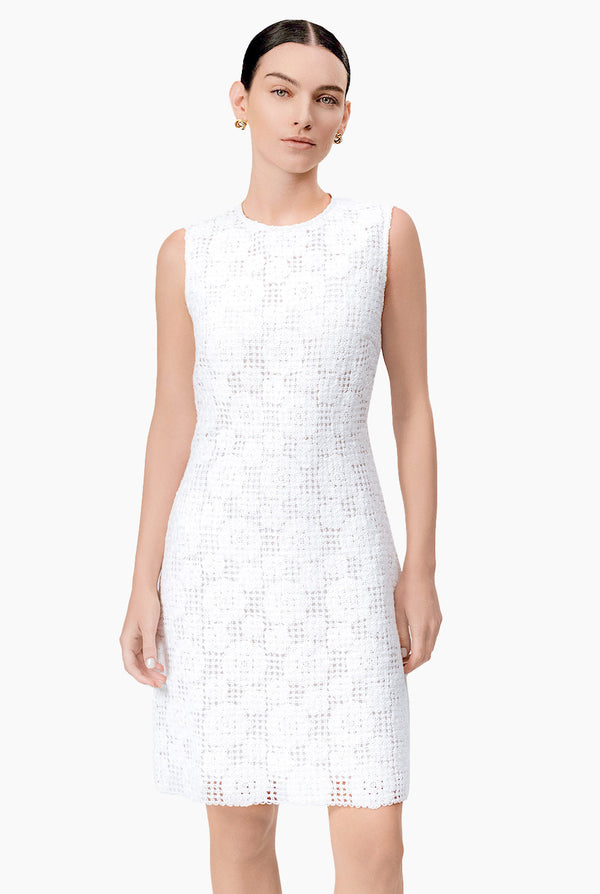 Vestido corto tejido blanco