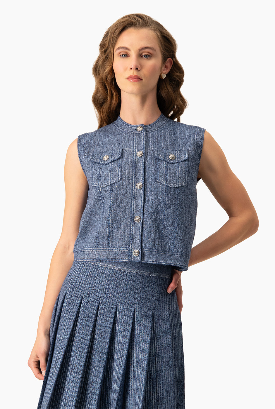 Chaleco Denim Lúrex