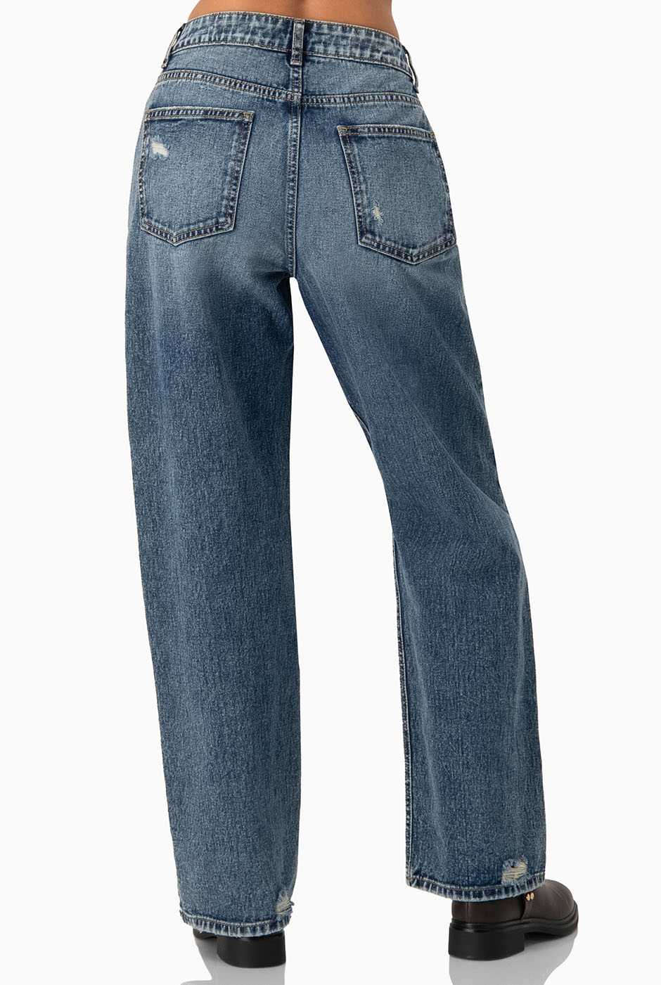 Jeans destroyed de pierna amplia